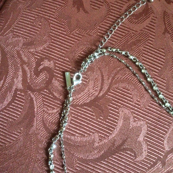 WHBM Silver and Rhinestone Tassel Long Tassel Necklace - Picture 6 of 11